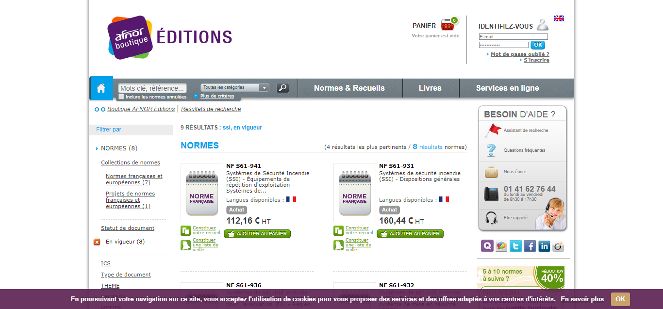 AFNOR, site de téléchargement des normes
